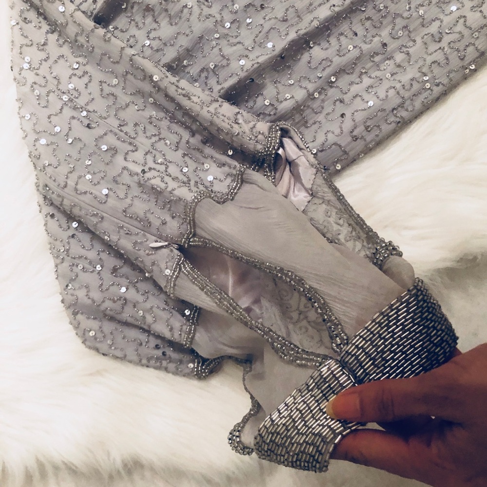 Silver Beaded Halter Dress, size Small - Picture 7 of 8